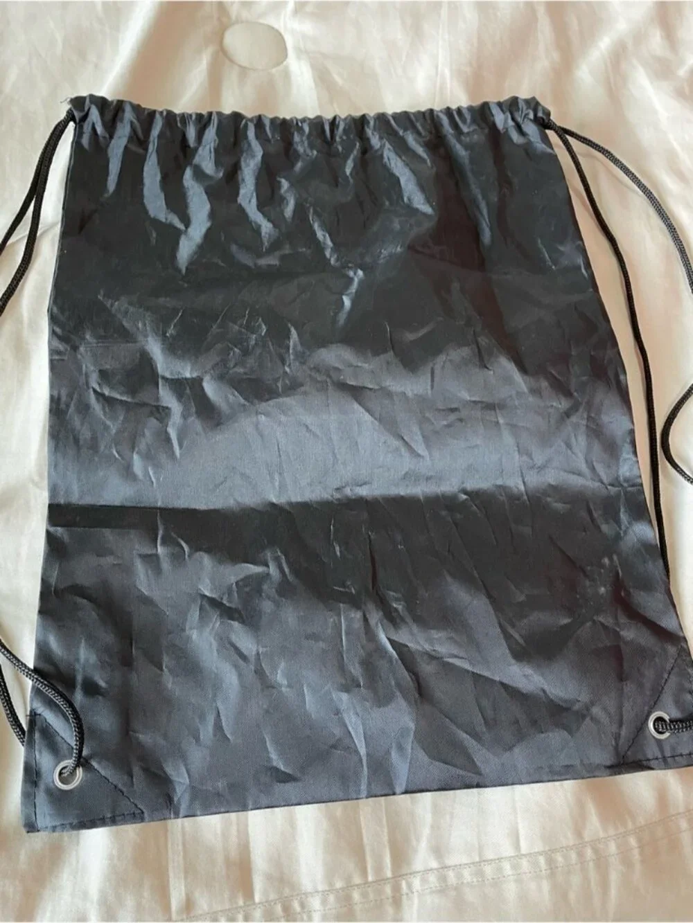 Black Drawstring bag cinch sack with gold graphic NWOT